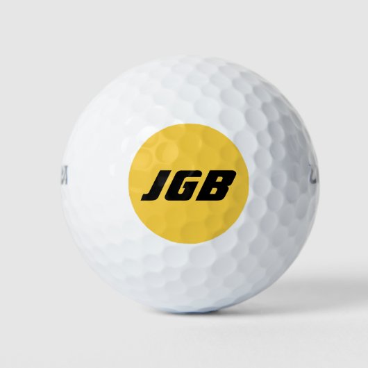 Monogrammed Golf Ball Kies uw kleur achtergrond Golfballen (Voorkant)