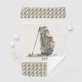 Monogrammed Golf Ball Pattern Lady's Golfhanddoek (Insitu)