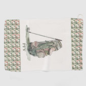 Monogrammed Golf Ball Pattern Lady's Golfhanddoek (Horizontaal)