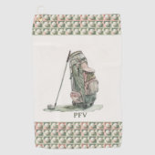 Monogrammed Golf Ball Pattern Lady's Golfhanddoek (Voorkant)