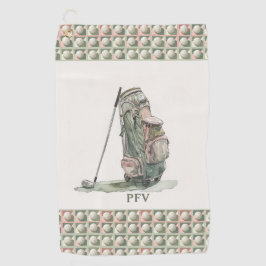 Monogrammed Golf Ball Pattern Lady's Golfhanddoek