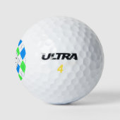 Monogrammed Golf Balls | Blue Green Argyle Pattern Golfballen (Logo)
