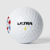 Monogrammed Golf Balls | Blue Red Argyle Pattern Golfballen (Logo)