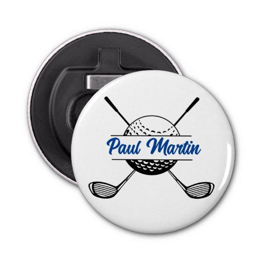 Monogrammed Golf Balls Button Flesopener (Voorkant)