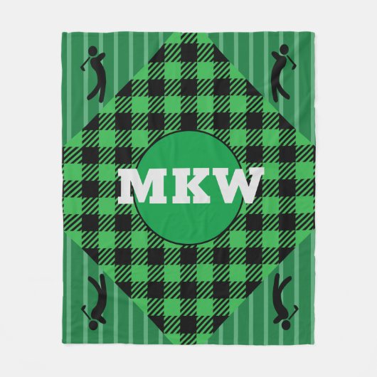 Monogrammed Golf Cart Fleece Throw Deken (Voorkant)