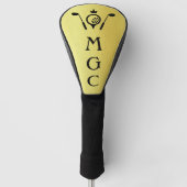 Monogrammed Golf Clubs en Crown Logo Gold Custom Golfheadcover (Voorkant)