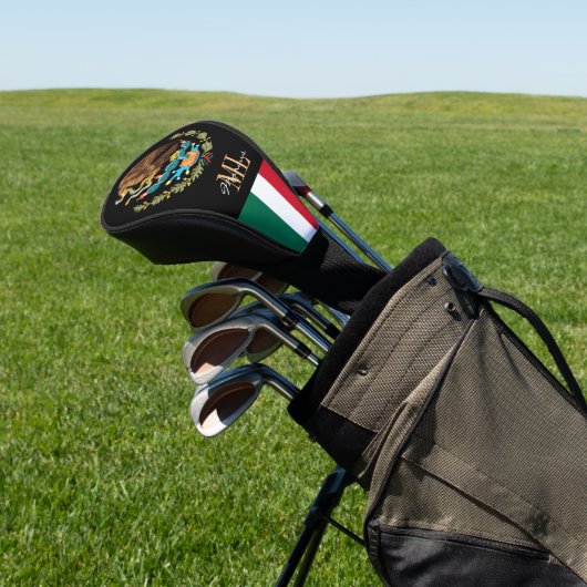 Monogrammed Golf, Mexico Eagle & Mexicaanse vlag Golfheadcover (Insitu)