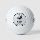 Monogrammed Golf T-shirt Golf Balls Golfballen (Voorkant)
