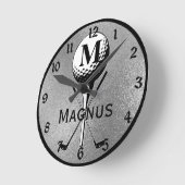 Monogrammed Golf T-shirt Silver Ronde Klok (Hoek)