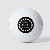 Monogrammed golfbal set bruiloft gunst cadeau idee golfballen (Voorkant)
