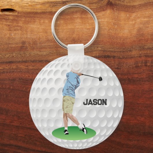 Monogrammed Golfer Sleutelhanger (Voorkant)