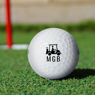 Monogrammed Golfkar Silhouet Aangepaste Initialen Golfballen