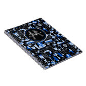 Monogrammed Gone Vist Blue Pattern Notitieboek (Rechterzijde)