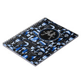 Monogrammed Gone Vist Blue Pattern Notitieboek (Linkerzijde)