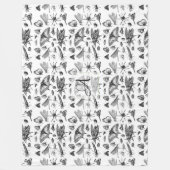 Monogrammed GOTHIC BUGS  Insect Black Fleece Deken (Voorkant)