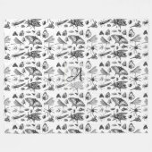 Monogrammed GOTHIC BUGS  Insect Black Fleece Deken (Voorkant (Horizontaal))