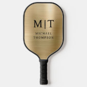 Monogrammed goud geborsteld Metallic Elegant Moder Pickleball Paddle (Voorkant)