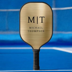 Monogrammed goud geborsteld Metallic Elegant Moder Pickleball Paddle