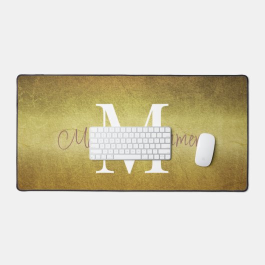 Monogrammed Goud Metallic Gradiënt Bureaumat (Keyboard & Muis)