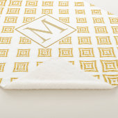 Monogrammed Gouden Glitter Rhomboid Sherpa Deken (3/4)