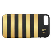 Monogrammed gouden strepen over zwarte achtergrond Case-Mate iPhone case (Achterkant (Horizontaal))