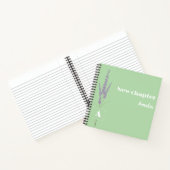 Monogrammed Graceful Pensioen naam licht groen Notitieboek (Binnen)