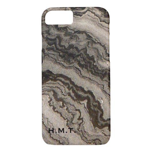 Monogrammed Granite Swirls iPhone 7 Hoesje (Achterkant)