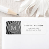 Monogrammed Gray and Black Chevron Etiket (Insitu)