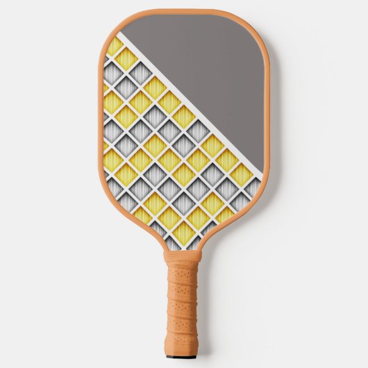 Monogrammed Gray And Yellow Pickleball Paddle (Achterkant)