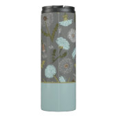 Monogrammed Gray Blue Dandelion Flowers Thermosbeker (Achterkant)