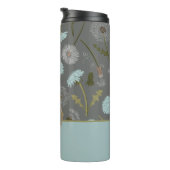 Monogrammed Gray Blue Dandelion Flowers Thermosbeker (Geroteerd rechts)