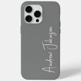 Monogrammed Gray iPhone 15 Pro Max Hoesje