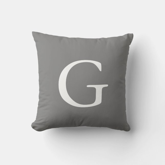 Monogrammed Gray Kussen (Voorkant)