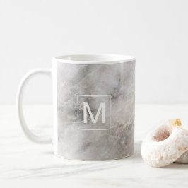 Monogrammed Gray Marble Koffiemok