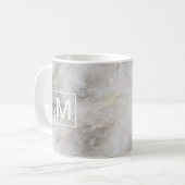 Monogrammed Gray Marble Koffiemok (Voorkant links)