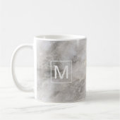 Monogrammed Gray Marble Koffiemok (Links)