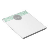 Monogrammed Gray Mint Modern Pattern Notitieblok (Schuin)