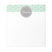 Monogrammed Gray Mint Modern Pattern Notitieblok (Voorkant)
