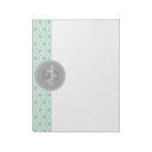 Monogrammed Gray Mint Modern Pattern Notitieblok (Linkerzijde)