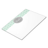 Monogrammed Gray Mint Modern Pattern Notitieblok (Schuin)