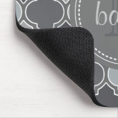 Monogrammed Gray Modern Lattice Pattern Muismat (Hoek)