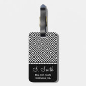 Monogrammed Greek Key Bagagelabel (Achterkant verticaal)
