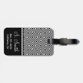 Monogrammed Greek Key Bagagelabel (Achterkant horizontaal)