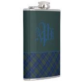 Monogrammed Green, Blue & Aqua Pset Heupfles (Rechts)