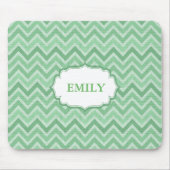 Monogrammed Green Chevron Muismat (Voorkant)