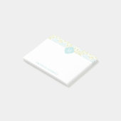 Monogrammed Green en Aqua Floral Damask Post-it® Notes (Schuin)