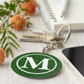 Monogrammed Green Glitz BB Sleutelhanger (Zijkant)