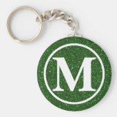 Monogrammed Green Glitz BB Sleutelhanger (Voorkant)