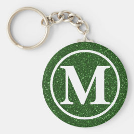 Monogrammed Green Glitz BB Sleutelhanger