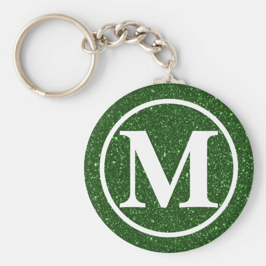 Monogrammed Green Glitz BB Sleutelhanger (Voorkant)